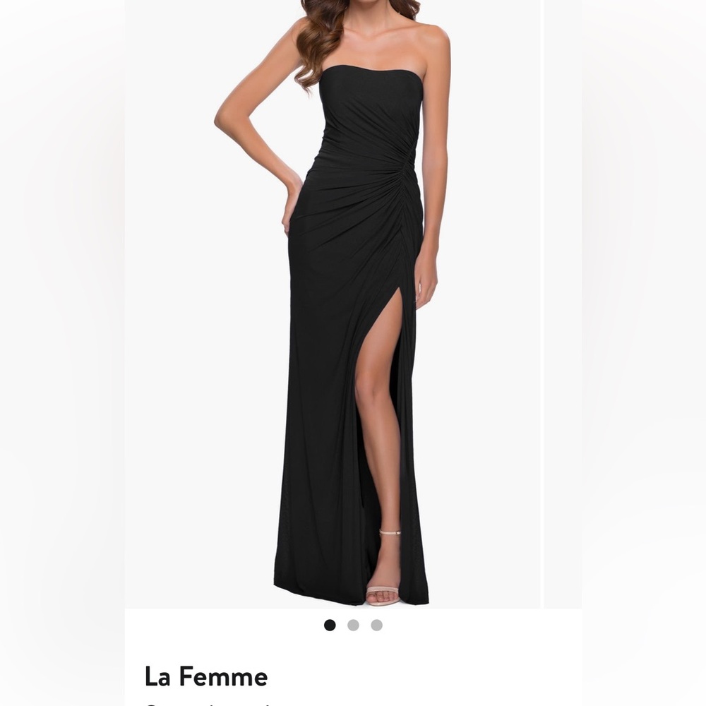 La Femme Strapless Black Gown Nordstroms - Picture 4 of 4